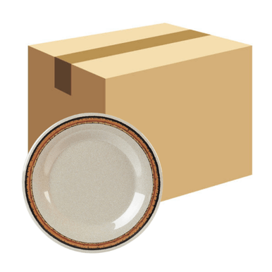 Carlisle Mosaic Durus 9" Sierra Sand on Sand Wide Rim Melamine Plate - 24/Case