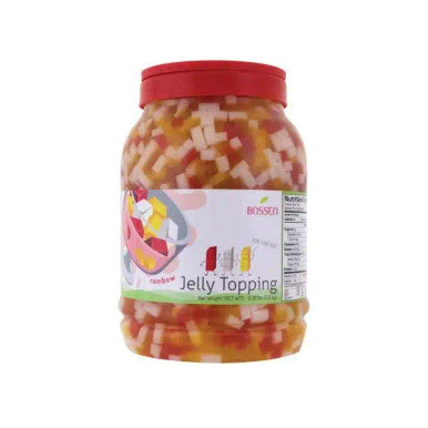 Bossen Assorted Rainbow Jelly Topping 8.38 lb. (3.8 kg) - 4/Case | Sweet Sugar