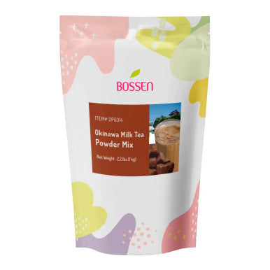 Bossen Okinawa Milk Tea Powder Mix 2.2 lb. (1 kg) | Full-Bodied Black Tea Flavor(10/Case)