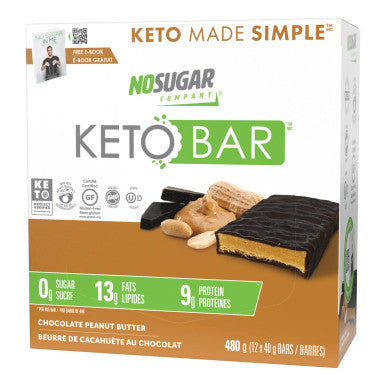 No Sugar Keto Bomb Chocolate Peanut Butter Bars 480G, 2-Pack