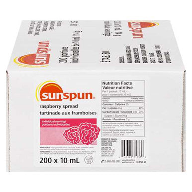 SUNSPUN Raspberry Spread Portion Packs 200x10.0 ml