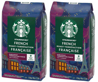 Starbucks French Roast Whole Bean Coffee 1.13kg- (2 Pack)