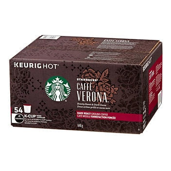 Starbucks Caffè Verona Coffee K-Cup Pods - 54-Pack - Bold and Rich Coffee Experience