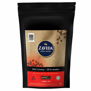 Zavida Colombian Whole Bean Coffee 5 lbs