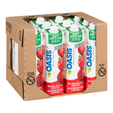Oasis Apple Juice, 100 Percent, Tetra | 960ML/Unit, 12 Units/Case