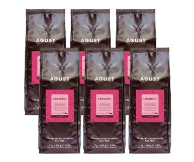 Agust Caffe CREMOSO Medium Blend Coffee Beans - 1 Kg (2.2 lbs) Bag (6/Case)