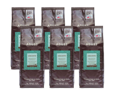 Agust Caffe ELEGANTE Medium Blend Coffee Beans - 1 Kg (2.2 lbs / 1000g) Bag (6/Case)