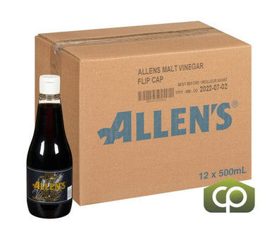 Allens Vinegar Malt Flip Cap 500ml/0.05 Liter (12/Case) - Canadian Made