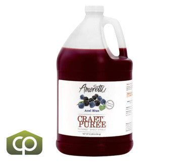 Amoretti Acai Blue Craft Puree 1 Gallon - Delight in Fresh Acai-Blueberry Bliss