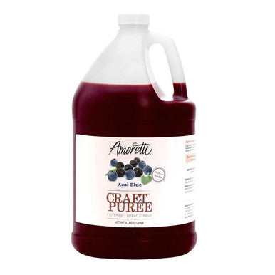 Amoretti Acai Blue Craft Puree 1 Gallon - Delight in Fresh Acai-Blueberry Bliss