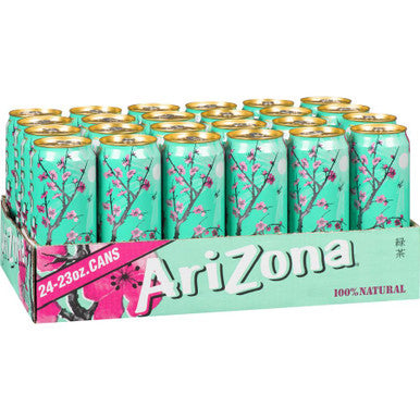 ARIZONA Green Tea with Ginseng and Honey | 24-Pack | 680ml Cans | Refreshing Beverage
