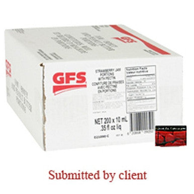 Gordon Choice GFS Strawberry Jam, With Pectin, Portion | 10ML/Unit, 200 Units/Case