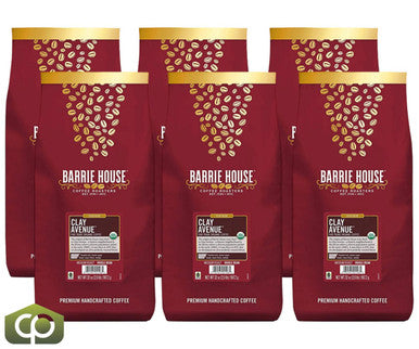 Barrie House 2 lb. 6/Case Fair Trade Organic Clay Avenue Whole Bean Coffee