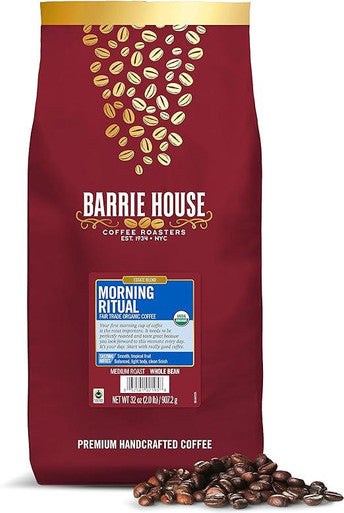 Barrie House 2 lb. - 6/Case  Fair Trade Organic Morning Ritual Whole Bean Coffee