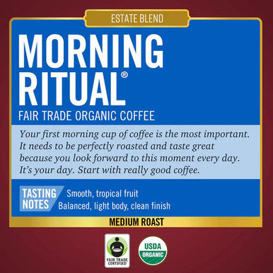 Barrie House 2 lb. - 6/Case  Fair Trade Organic Morning Ritual Whole Bean Coffee