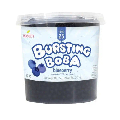 Bossen Pure25 Blueberry Bursting Boba 7.04 lb. (3.19 kg) - 4/Case | Bursting with Real