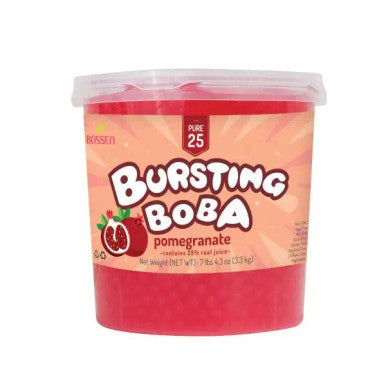 Bossen Pure25 Pomegranate Bursting Boba 7.04 lb. (3.19 kg) - 4/Case | Real Juice