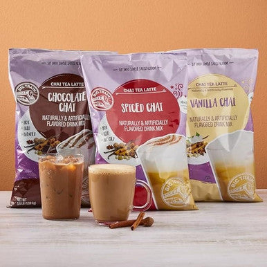 Big Train 3.5 lb. Chocolate Chai Tea Latte Mix - Decadent Spices Infused (8/Case)