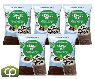Big Train 3.5 lb. Chocolate Mint Blended Refreshing Ice Coffee Mix (5/Case)