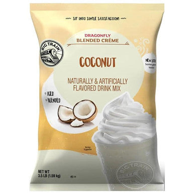Big Train 3.5 lb. Dragonfly Tropical Coconut Blended Creme Frappe Mix (5/Case)