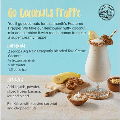 Big Train 3.5 lb. Dragonfly Tropical Coconut Blended Creme Frappe Mix (5/Case)