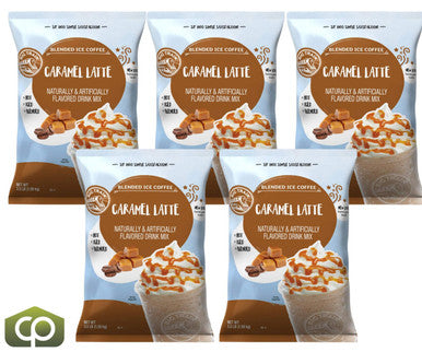 Big Train 3.5 lb. Irresistible Caramel Latte Blended Ice Coffee Mix (5/Case)