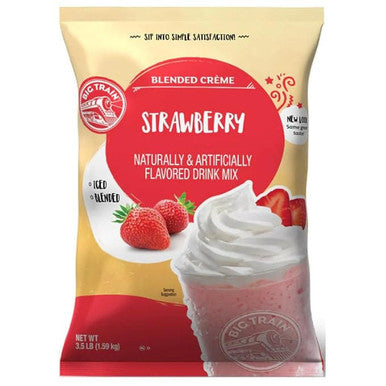 Big Train 3.5 lb. Perfect Strawberry Blended Creme Frappe Mix (5/Case)