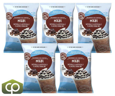 Big Train 3.5 lb. Reduced Sugar Mocha Blended Ice Coffee Mix (5/Case)