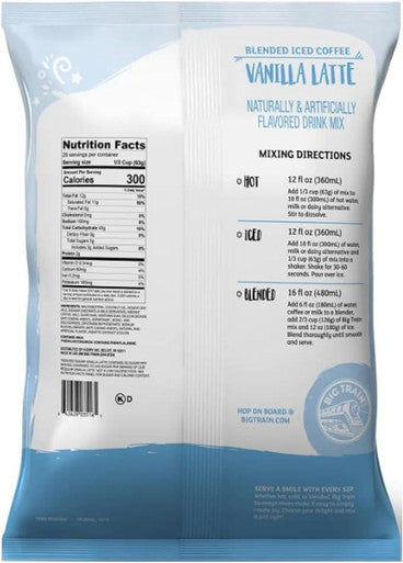 Big Train 3.5 lb. Versatile Vanilla Latte Blended Ice Coffee Mix  (5/Case)