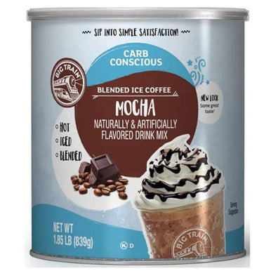 Big Train Low Carb Mocha Blended Ice Coffee Mix 1.85 lbs. Can (12/Case)