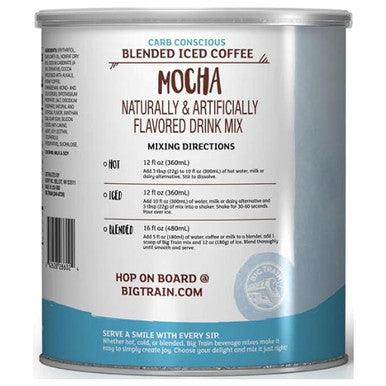 Big Train Low Carb Mocha Blended Ice Coffee Mix 1.85 lbs. Can (12/Case)