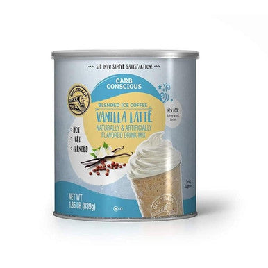 Big Train Low Carb Vanilla Latte Blended Ice Coffee Mix 1.85 lb. Can (12/Case)