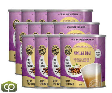 Big Train Vanilla Chai Tea Latte Mix 1.9 lbs. Can - Spiced Vanilla Blend (12/Case)