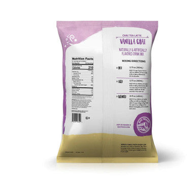 Big Train Vanilla Chai Tea Latte Mix - 3.5 lb. - Spiced Vanilla Blend (8/Case)