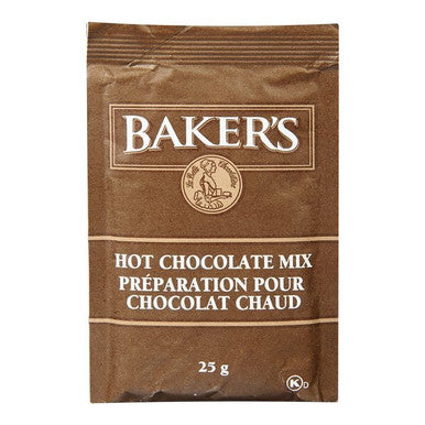 Bakers Instant Powder Hot Chocolate Drink Mix, Individual 25G | 50X25G/Unit, 2 Units/Case