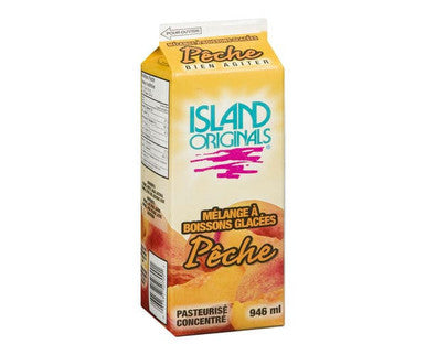 Island Original Drink Mix Peach 32 OZ FROZEN (12/Case)Natural Frozen Beverage Mix