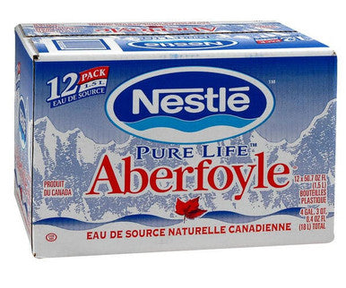 Nestle Pure Life Aberfoyle Natural Spring Water, 1.5L/50oz (12 Pack) - Packaging May Vary