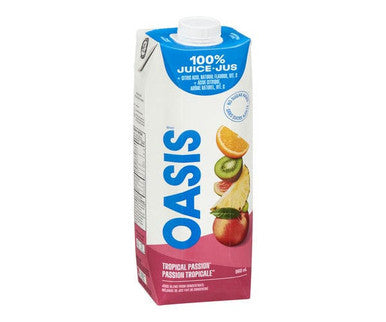 Oasis Juice Tropical Passion 960 ML/32.4 ounces (12/Case) - Canadian Made