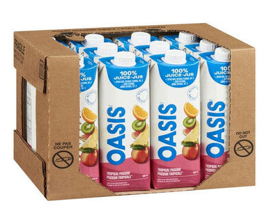 Oasis Juice Tropical Passion 960 ML/32.4 ounces (12/Case) - Canadian Made