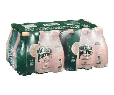 Perrier Sparkling Grapefruit Water, 500ml/16.9oz (24 Pack)