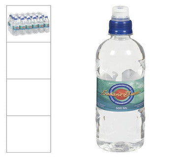 Sahara Burst Water Flat Cap Diamond Bottle, 500ml/16.9 oz (24 Pack)