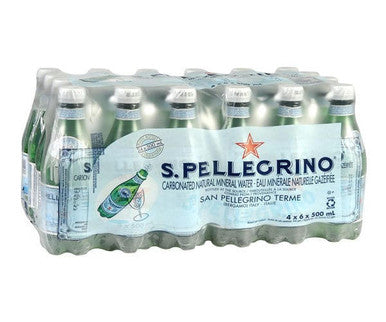 San Pellegrino Water Sparkling Plastic Bottle 500 ML/16.9 ounces (24/Case)
