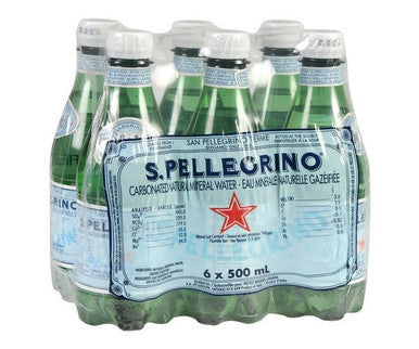 San Pellegrino Water Sparkling Plastic Bottle 500 ML/16.9 ounces (24/Case)