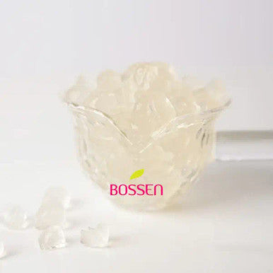 Bossen 4.4 lb. (2 kg) Lychee Crystal Bubble Tea Boba in Syrup | Translucent 10 mm Boba(6/Case)
