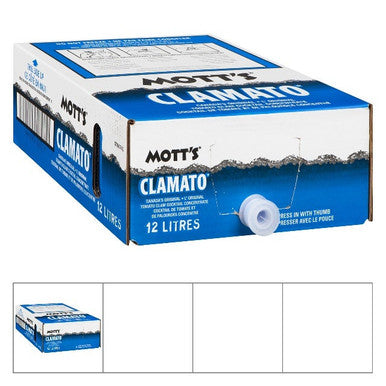 Motts Clamato Juice Bib 2+1 Bulk Food Service | 12L/3.17 Gallons
