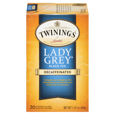 Twinings Lady Grey Decaffeinated Elegant Flavor Tea Bags - 20/Box(6/CASE)