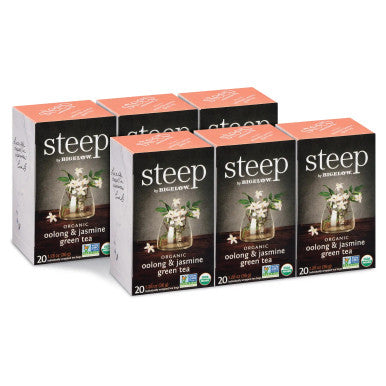 Bigelow's Steep: Organic Oolong & Jasmine Green Tea Bags - 20-Count (6/CASE)