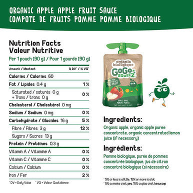 GoGo SQUEEZ Organic Fruit Sauce Variety Pack - 24 Pouches, 90g Each - Wholesome On-the-Go Snacking