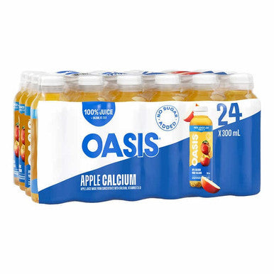 Oasis Pure Apple Juice, With Calcium Polyethylene | 300ML/Unit, 24 Units/Case