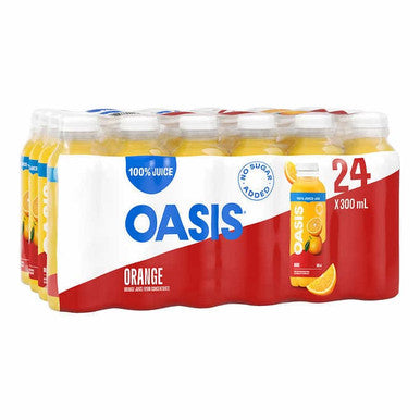 Oasis Orange Juice, 100 Percent, Polyethylene | 300ML/Unit, 24 Units/Case